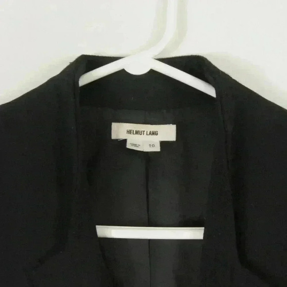 Helmut Lang Black Wool Single Button Closure Blazer Jacket Sz 10 - Picture 8 of 9